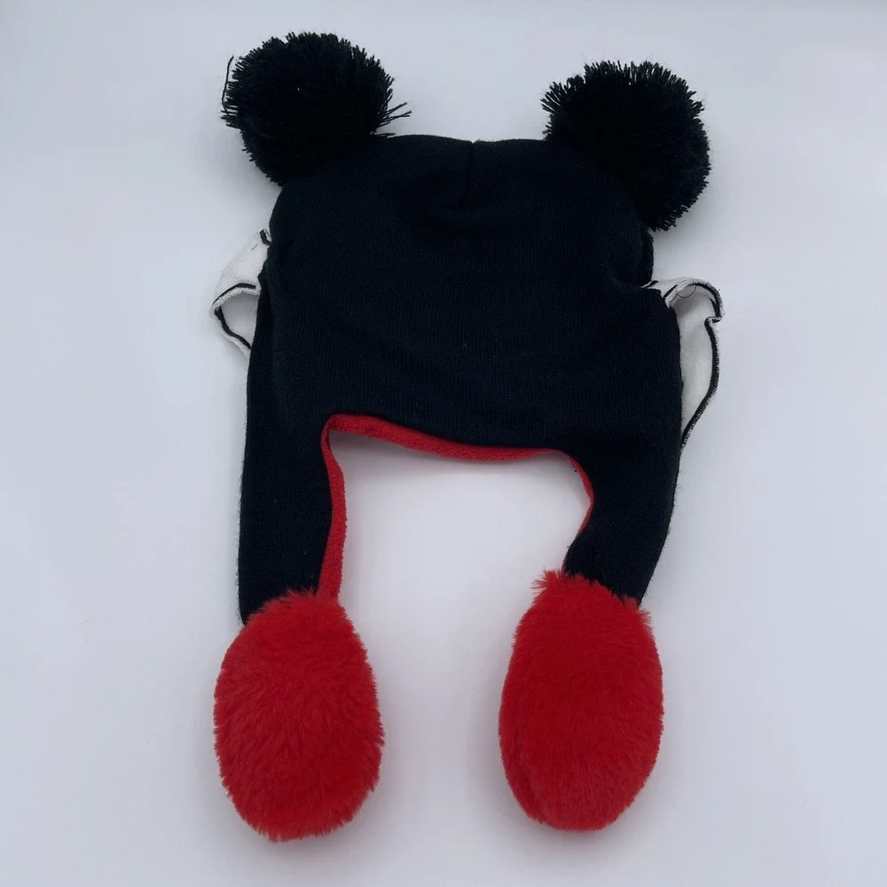 Disney Minnie Mouse Flipeez Girls Hat Black Red‎ Ears Bow One Size Winter